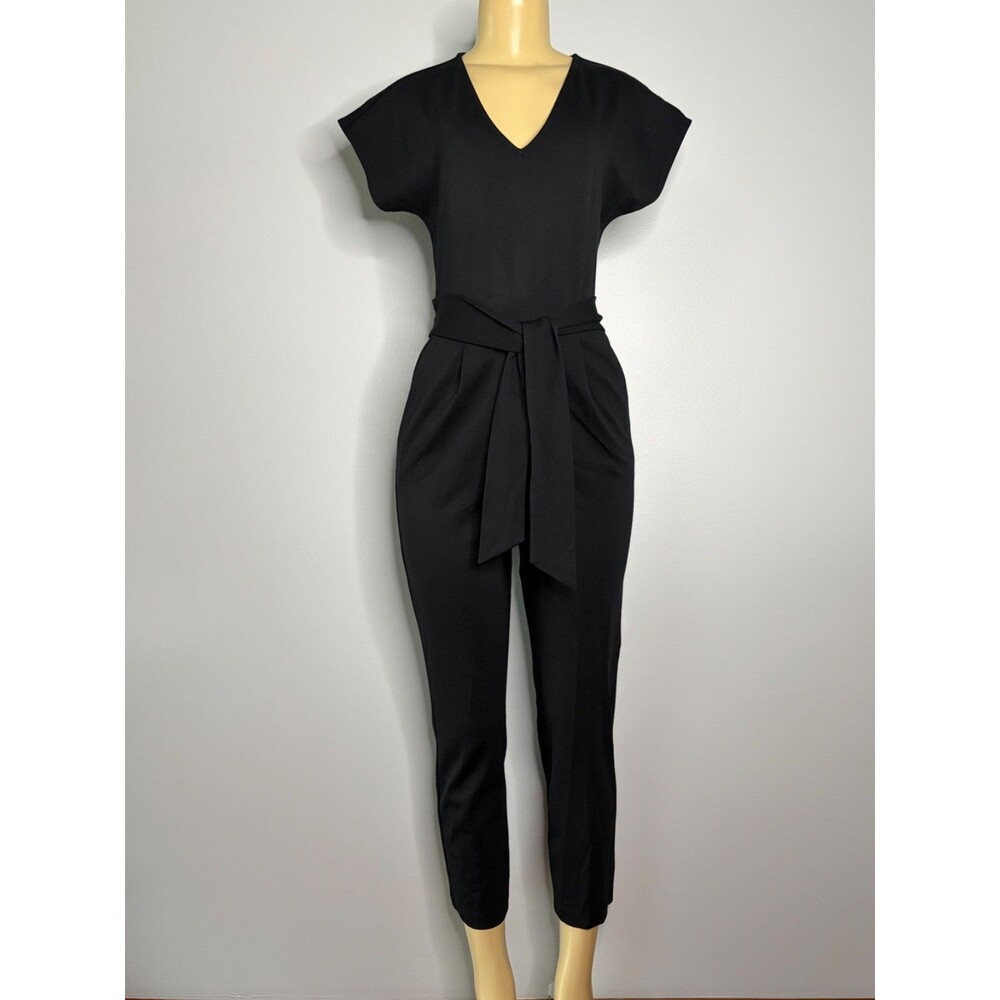 Express Women's Black Bow Tie Pockets Jumpsuit Size XS